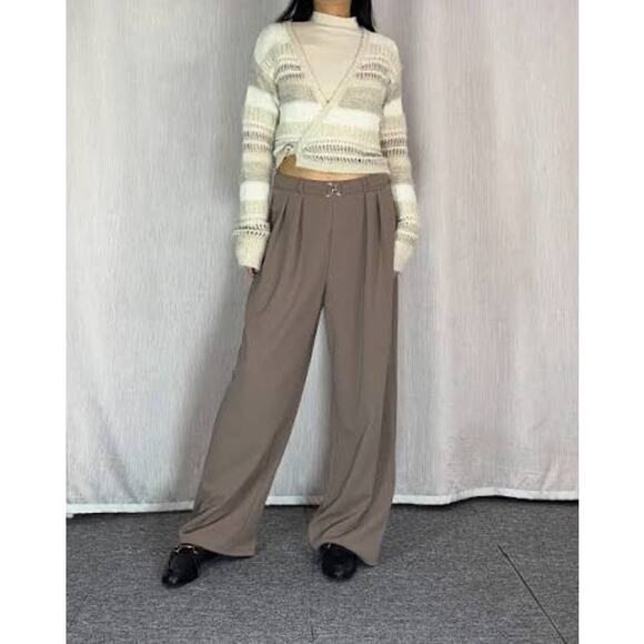 Zara Beige Knit Wrap Cropped Sweater Top Size Small 6771/005 Bohemian Chic - Picture 8 of 12